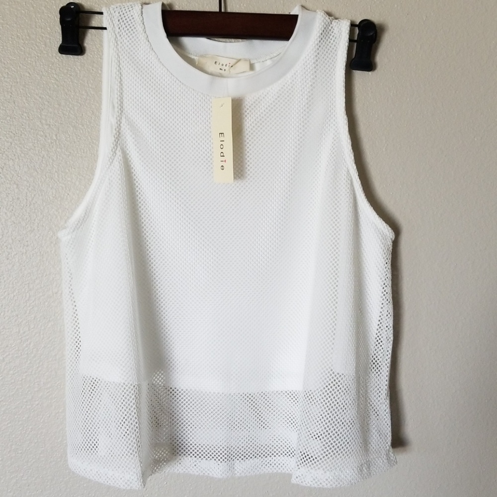 Elodie mesh white crop top Small